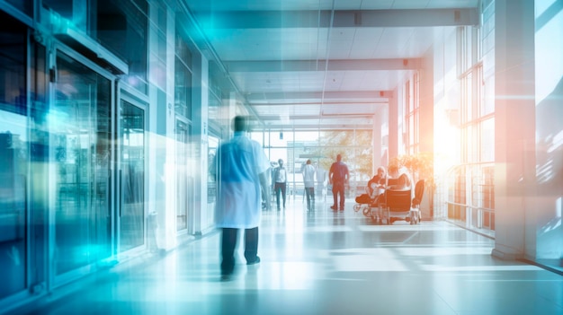 Intérieur de l'hôpital flou de mouvement