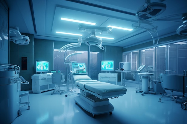 L'intérieur d'un hôpital moderne équipement médical avec AI généré