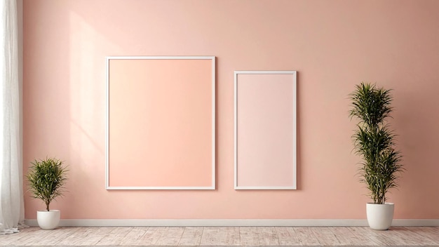 L'intérieur avec une image blanche sur le mur