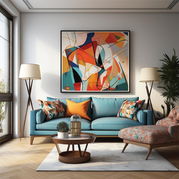 intérieur de luxe moderne avec décoration murale