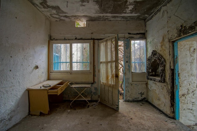 Intérieur d'une maison abandonnée dans les îles Canaries Espagne