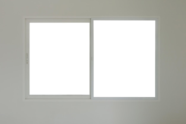 Intérieur de maison de cadre de fenêtre blanc vierge sur mur de peinture