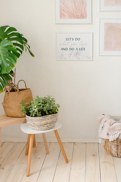 Intérieur de la maison dans un style bohème