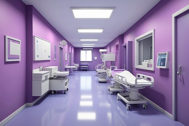 Photo intérieur médical moderne du couloir dans les soins de santé hospitaliers intérieur clinique dans le couloir