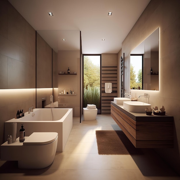 intérieur minimaliste de la salle de bain
