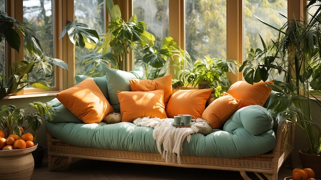 intérieur moderne avec canapé et chaise