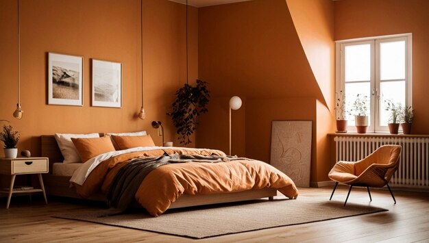 Photo l'intérieur moderne de la chambre à coucher