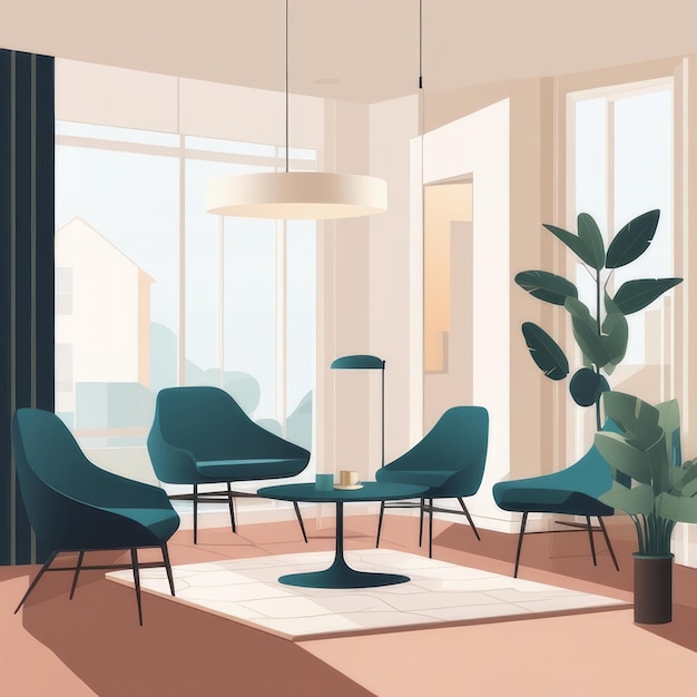 Intérieur moderne minimaliste avec une chaise vide