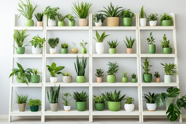 Intérieur moderne avec des plantes vertes et vivantes