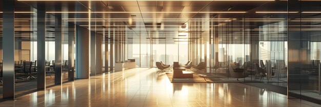 Photo intérieur moderne de la salle de loisirs du hall du centre d'affaires avec des murs en verre concept d'entreprise