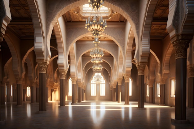 Intérieur de la mosquée artistique et culturelle