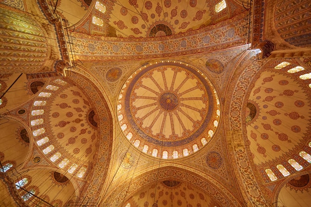 Intérieur de la Mosquée Bleue à Istanbul Turquie Turc Sultan Ahmet Cami