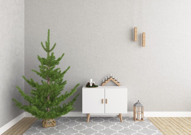 Intérieur de Noël - salon scandinave