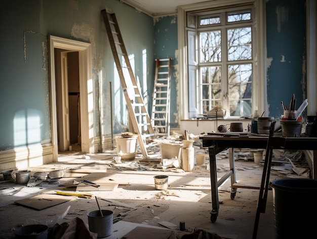 Intérieur d'une nouvelle maison en rénovation