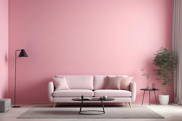 L'intérieur de la pièce moderne mur rose