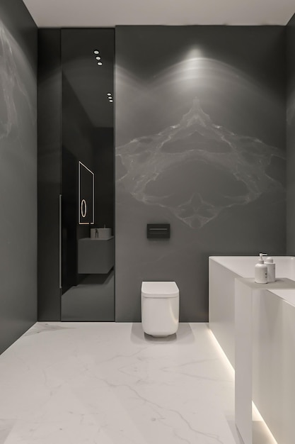 Intérieur de rendu 3D d'une salle de bain moderne