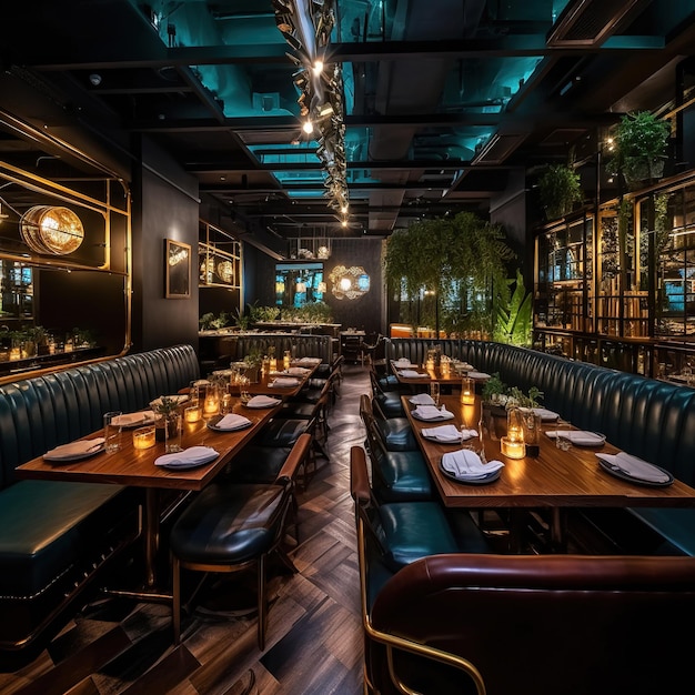 intérieur de restaurant avec des plantes