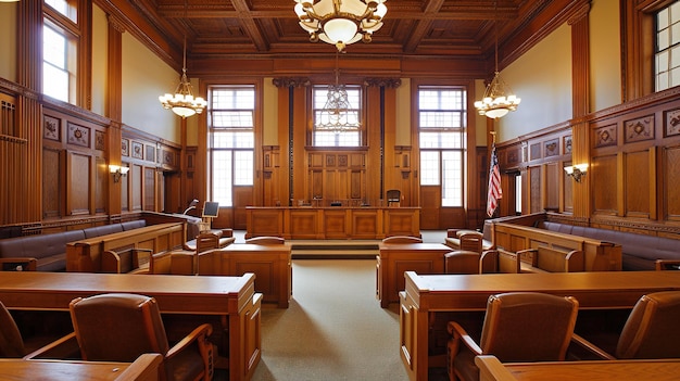 Photo l'intérieur d'une salle d'audience