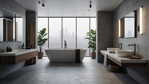 L'intérieur de la salle de bain minimaliste moderne