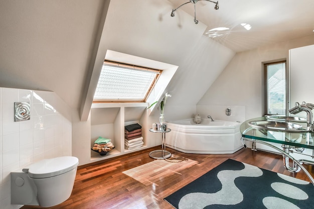 Photo l'intérieur d'une salle de bain moderne