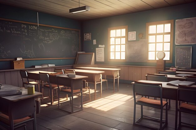 Intérieur d'une salle de classe