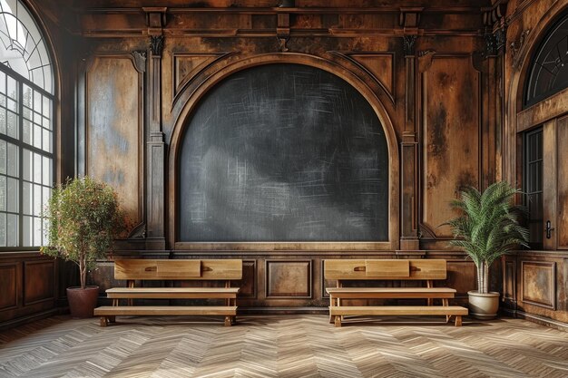 L'intérieur d'une salle d'école moderne Une classe pour les élèves