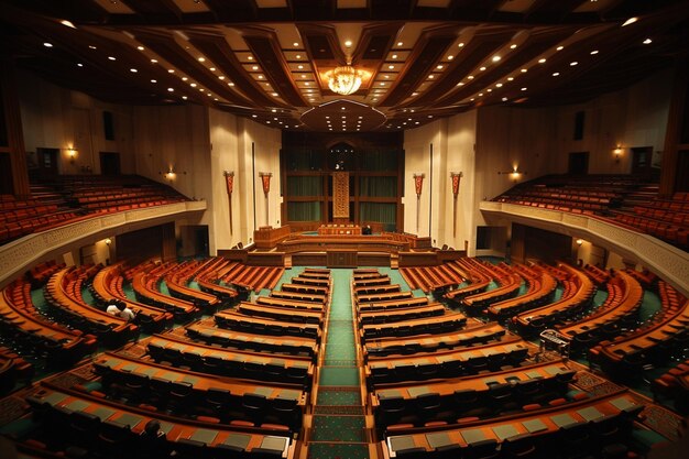 Intérieur de la salle de réunion du Parlement