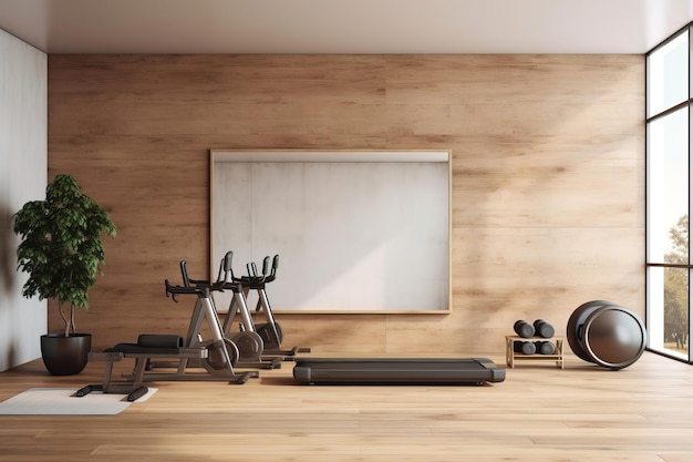 Photo l'intérieur d'une salle de sport pleine de lumière naturelle