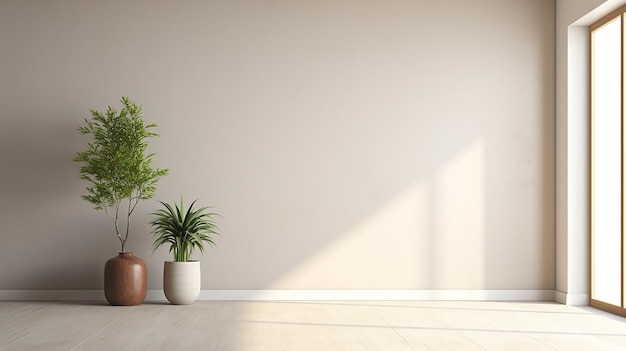 Intérieur de salle vide de mur de stuc