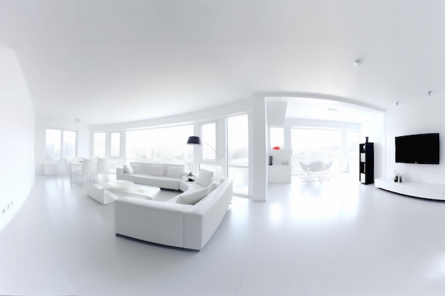 Intérieur siège appartement moderne à l'intérieur lampe sol cuisine maison d appartement Generative AI