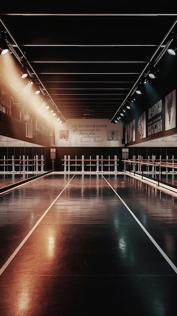 L'intérieur d'un studio de danse vide