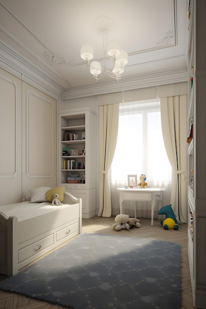 Intérieur de style classique de la chambre des enfants Generative AI