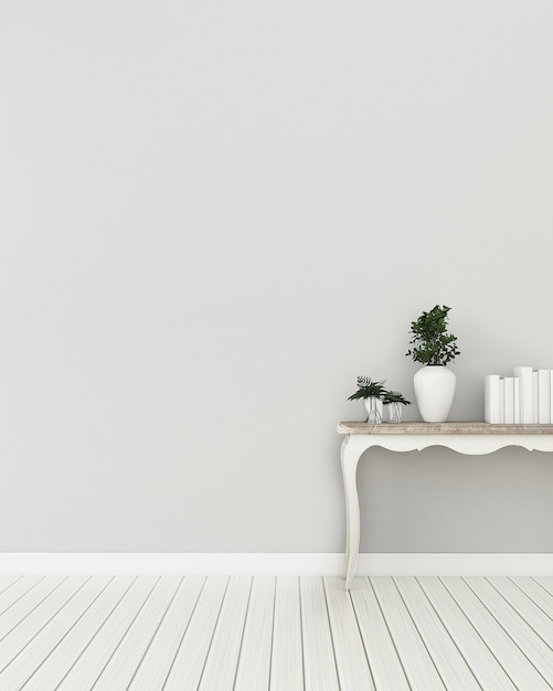 Intérieur avec une table blanche