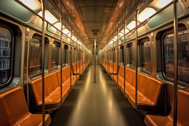 Intérieur d'un train généré par l'IA