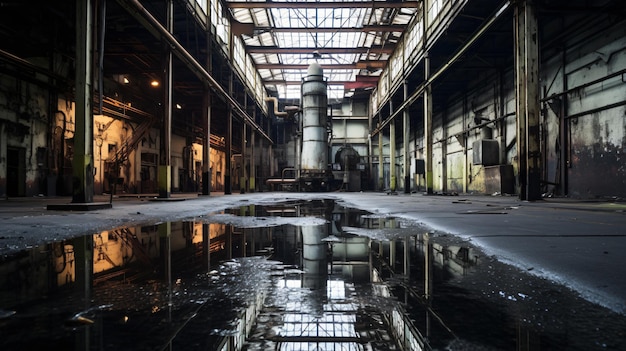 Intérieur d'une usine abandonnée