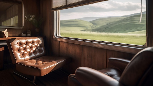 Intérieur vide du train pour longue et courte distance