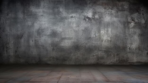 intérieur vide d'une pièce moderne en béton et d'un mur en brique sol en bois vide et fond de mur en béton