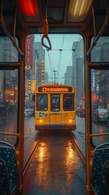 Un intérieur vide des transports en commun