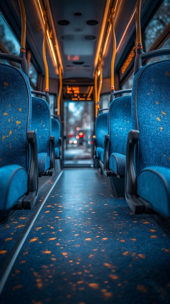 Un intérieur vide des transports en commun