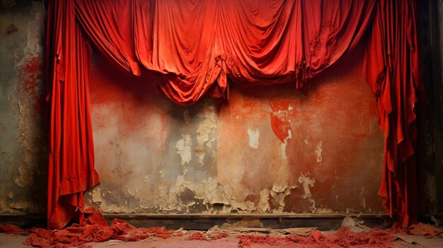 l'intérieur d'une vieille maison abandonnée avec des murs rouges