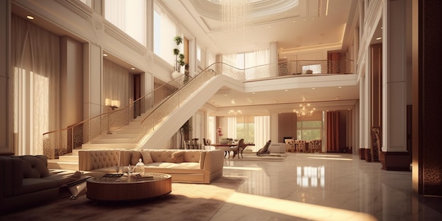 Des intérieurs luxueux, un design élégant dans une maison moderne, une image d'IA générative superlative.