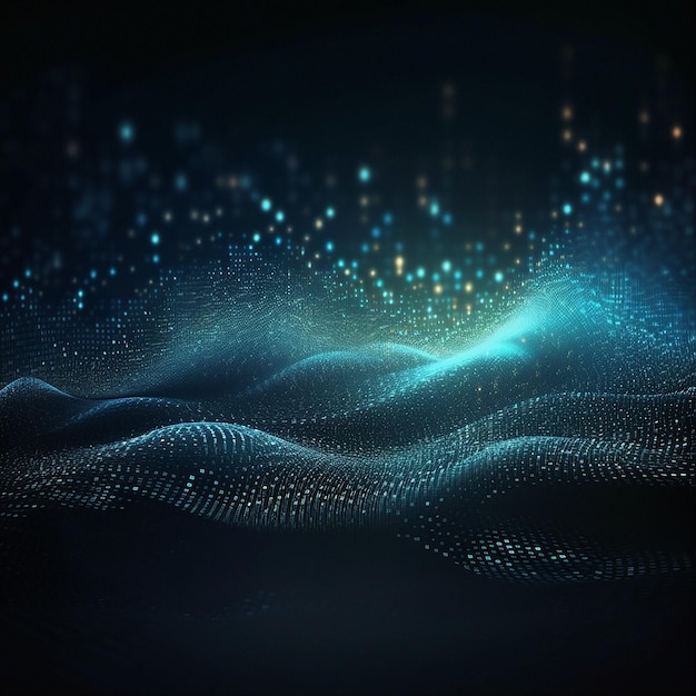 Internet de données et vague de fond futuriste avec connexion bleue science de la communication abstraite