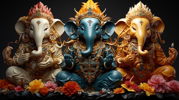 Les interprétations artistiques de la souris divine de Ganesh