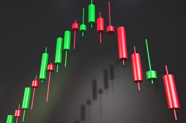 Inversion de tendance sur un graphique d'intervalle Vue des bougies japonaises