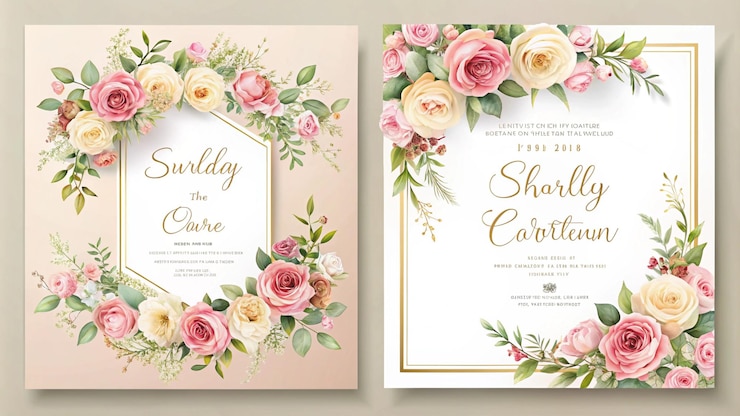 Photo une invitation au mariage pour une mariée et un marié