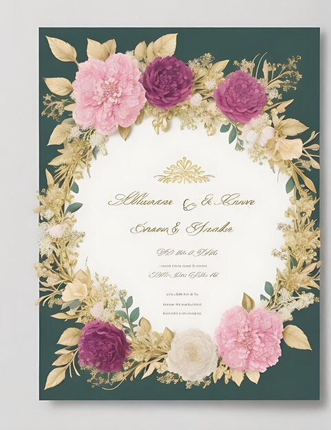 Invitation florale élégante de mariage de guirlande