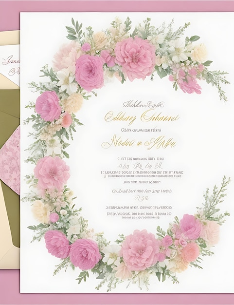 Invitation florale élégante de mariage de guirlande