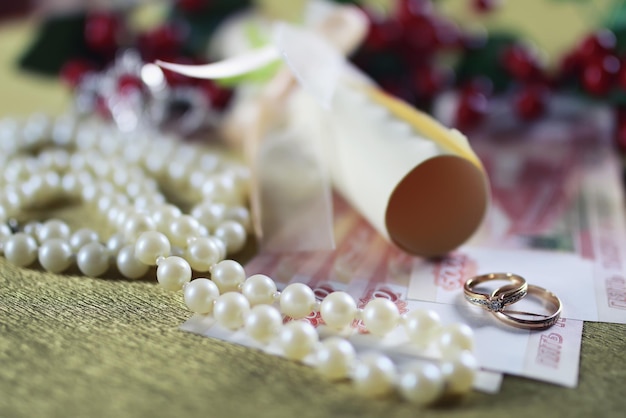 Invitation de fond de bague de mariage