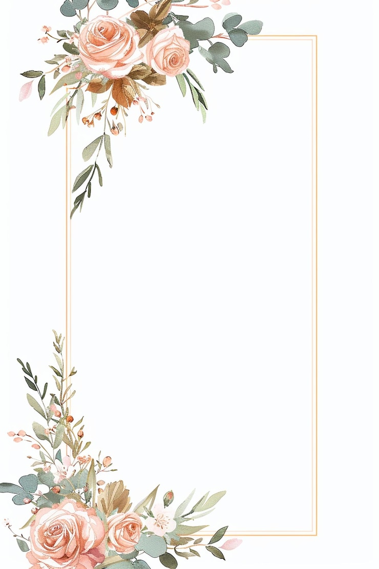 Photo invitation de mariage cadres de fleurs de fleurs botaniques romance de l'amour
