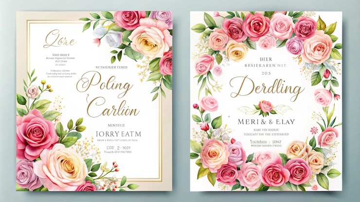 Photo invitations au mariage pour une mariée et un marié